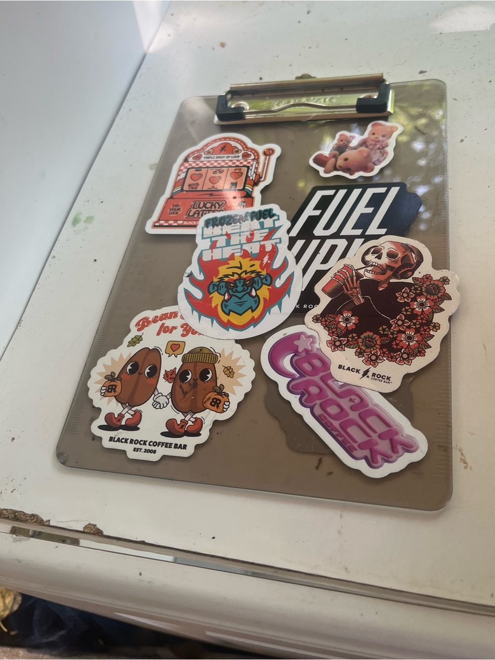 Decorative Sticker Clipboard in Tan
